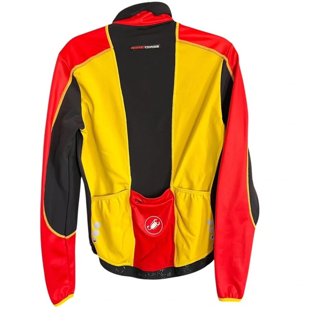 Men’s Castelli Rossi Corsa Cycling Jacket size Medium Red Yellow Black - Picture 2 of 14